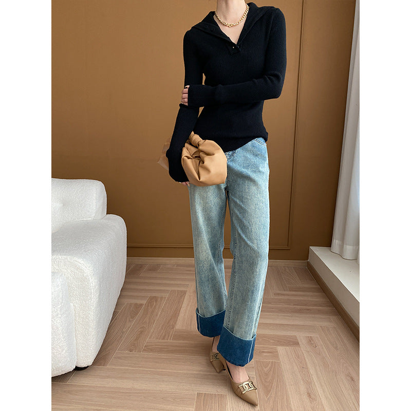 Women's elegant long-sleeve shirt with button placket Chic & Stil