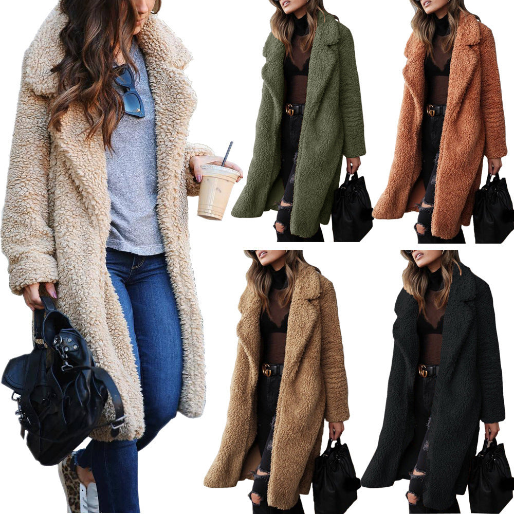 Cozy teddy coat for ladies with elegant lapels and practical pockets Lune London