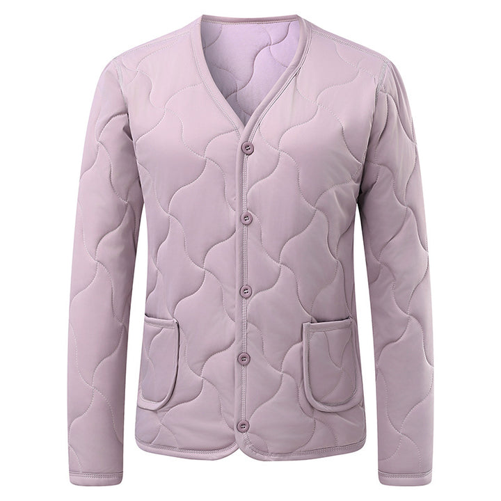 Ladies down jacket with practical pockets and button closure Lune London