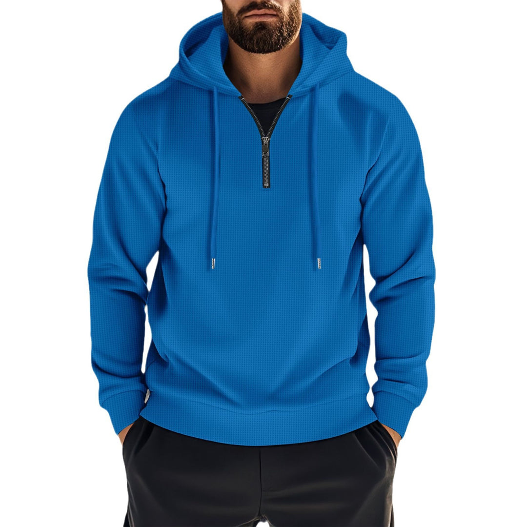 Men's sporty hoodie with half-zip and practical pockets Lune London