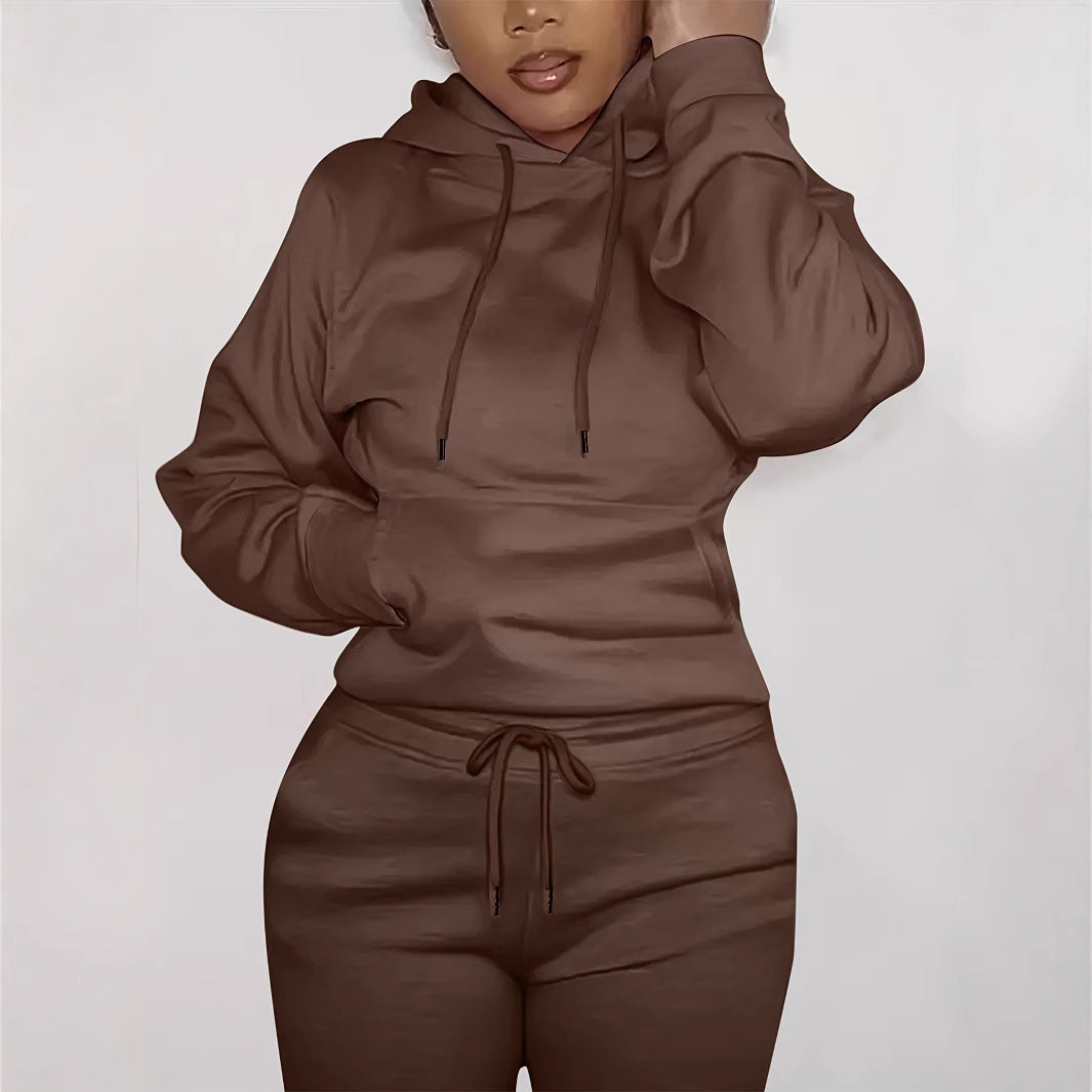 Ladies comfortable Hoodie with kangaroo pocket and elastic waist Lune London