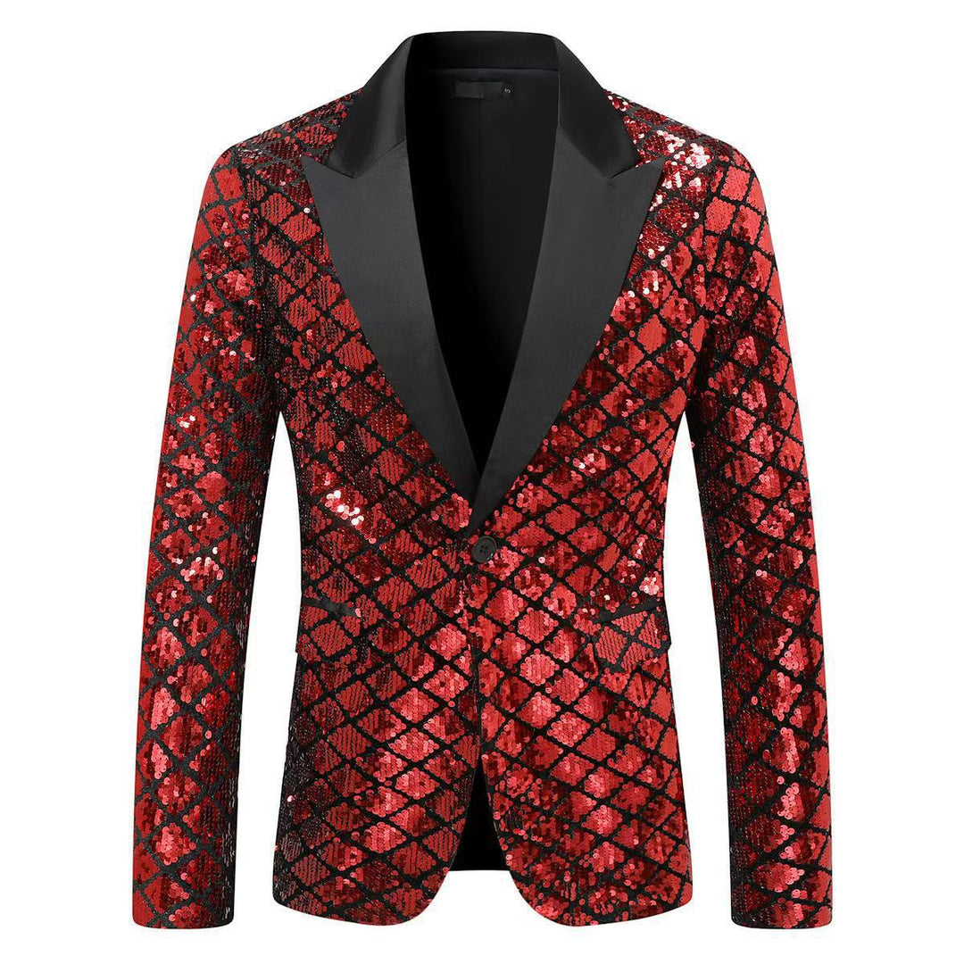 Elegant sequin blazer jacket for men with classic lapels Lune London