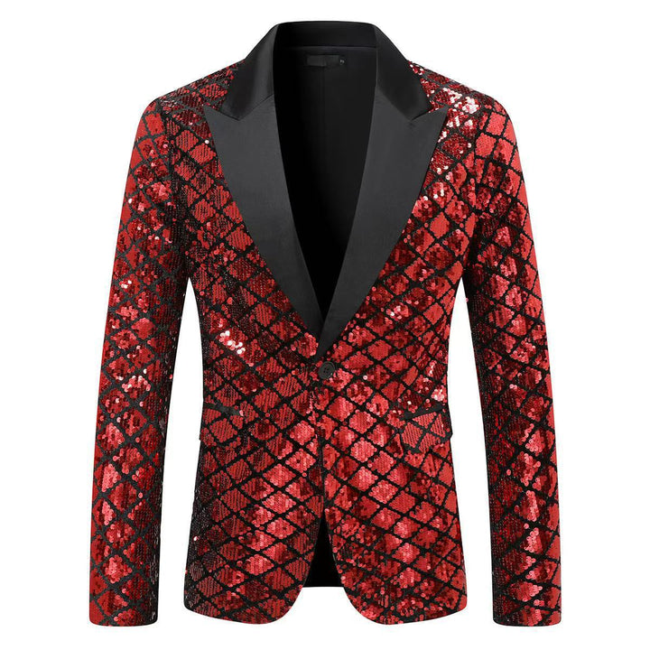 Elegant sequin blazer jacket for men with classic lapels Lune London