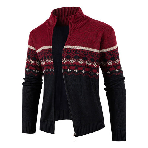 Elegant knitted jacket for men with high collar Lune London