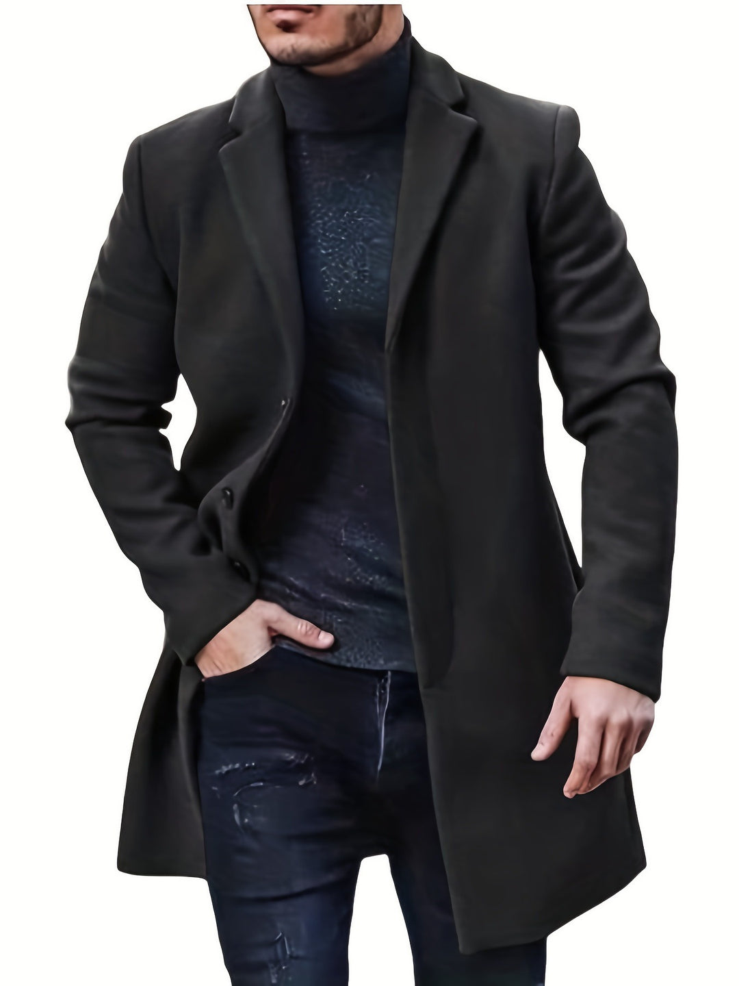 Men's Elegant Long Coat with Timeless Silhouette Lune London
