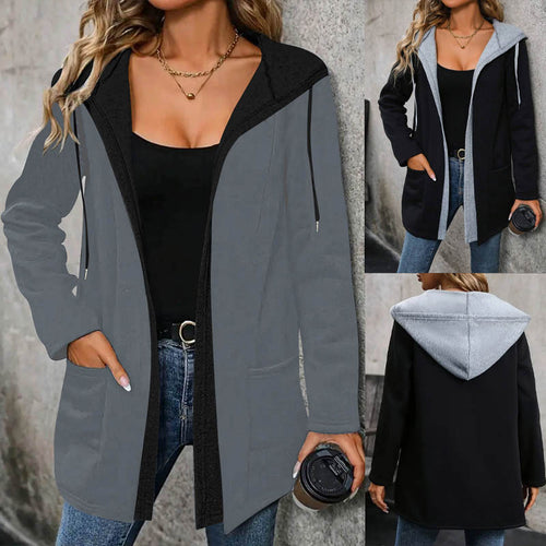 Ladies Urban Hoodie Coat with high-quality inner lining and practical pockets Lune London
