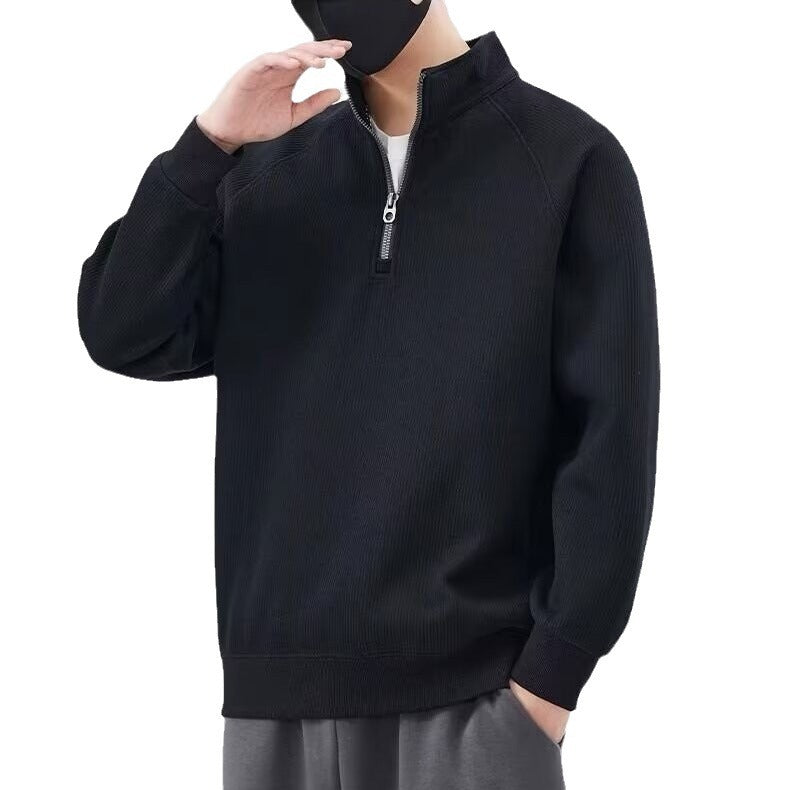 Men's sweater with high collar and zipper Lune London