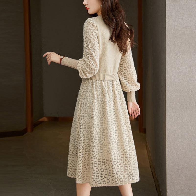Robe en tricot pour femmes avec corsage structuré et partie jupe élégante Chic & Stil