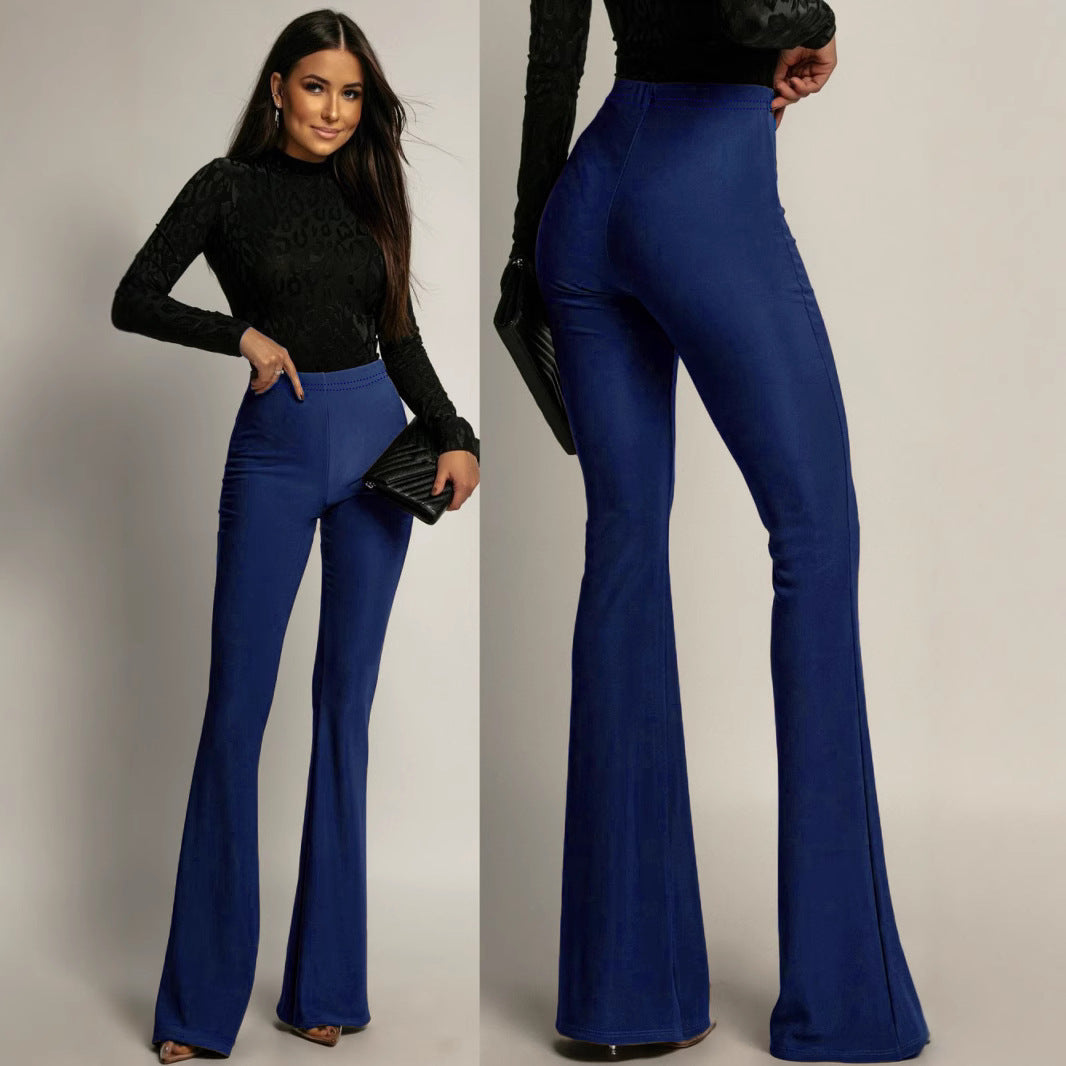 High-waisted flared pants for ladies Lune London