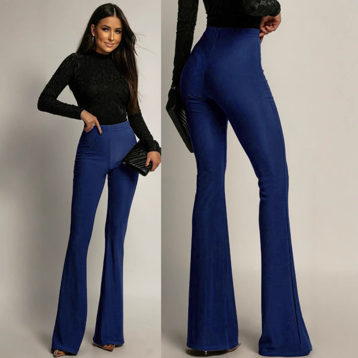 High-waisted flared pants for ladies Lune London