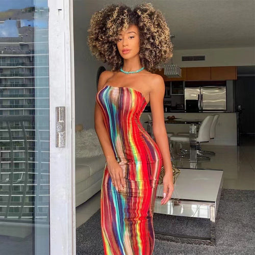 Chic and elegant strapless design bodycon maxi dress for women