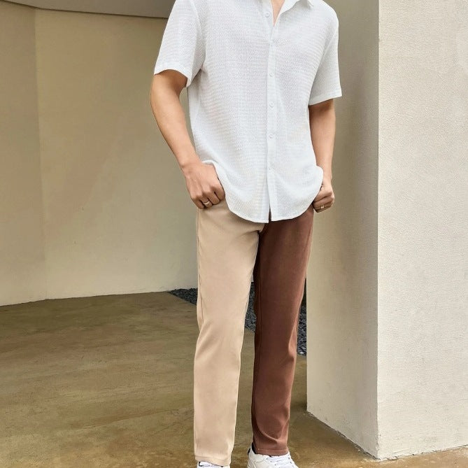 Casual short sleeve shirt for men with textured fabric Lune London