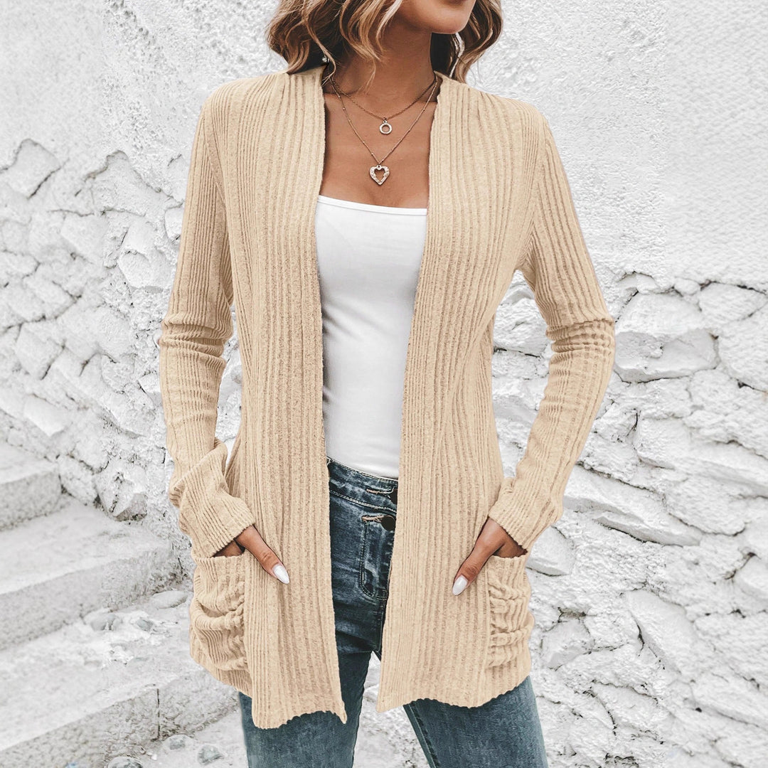 Women's knitted jacket with long sleeves and side pockets Lune London