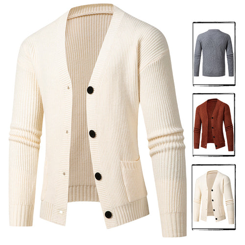 Men's knitted jacket with an elegant ribbed design Lune London