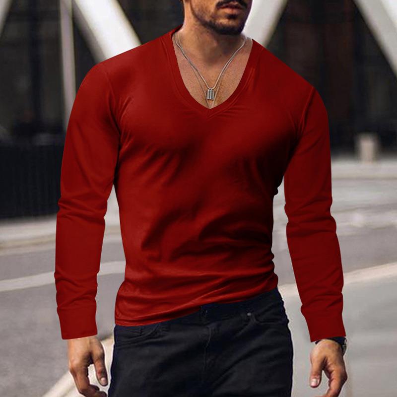 Men's long-sleeved V-neck T-shirt Lune London