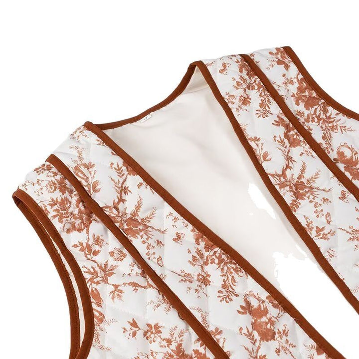 Women's vest with floral design and practical pockets Lune London