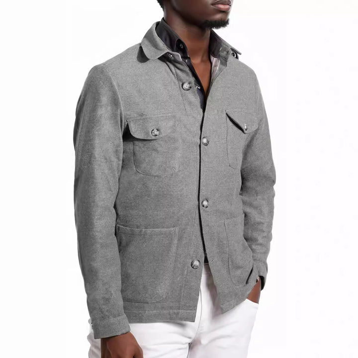 Functional jacket for men with a high collar and practical pockets Lune London