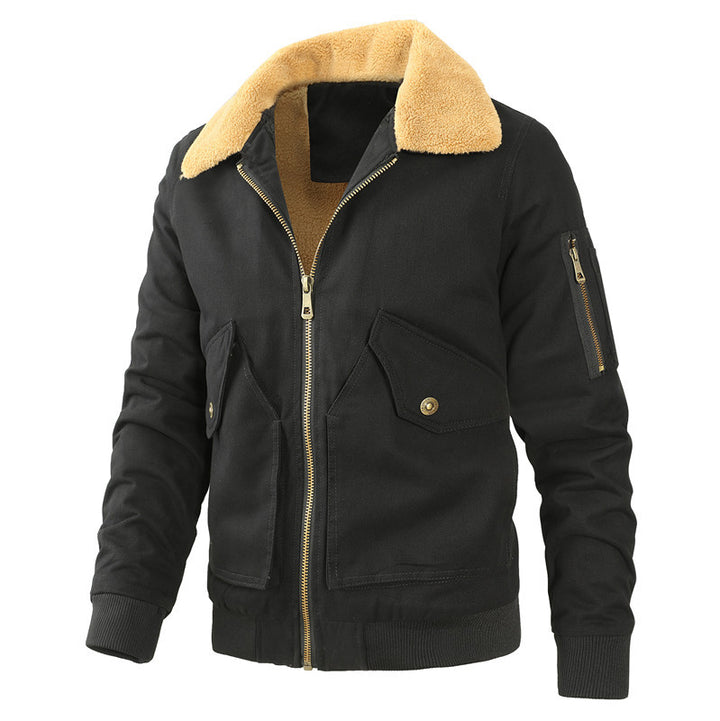 Veste militaire décontractée pour hommes avec doublure en teddy Lune London