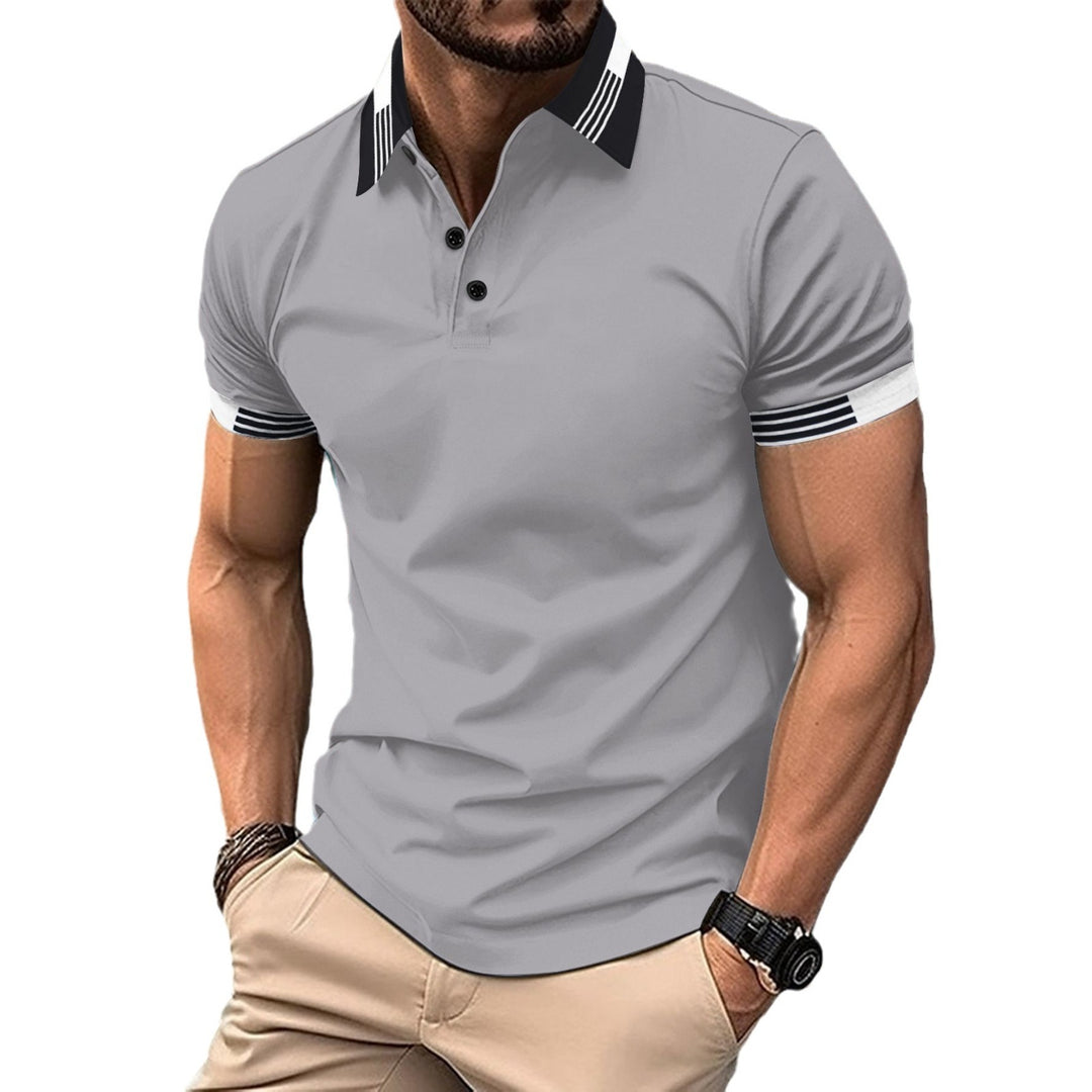 Elegant short-sleeved polo for men with contrasting piping Lune London