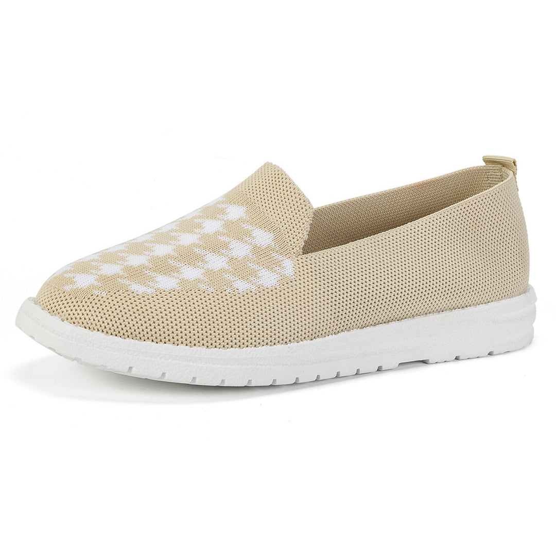 Comfortable slip-on sneakers for women with a modern houndstooth pattern Lune London