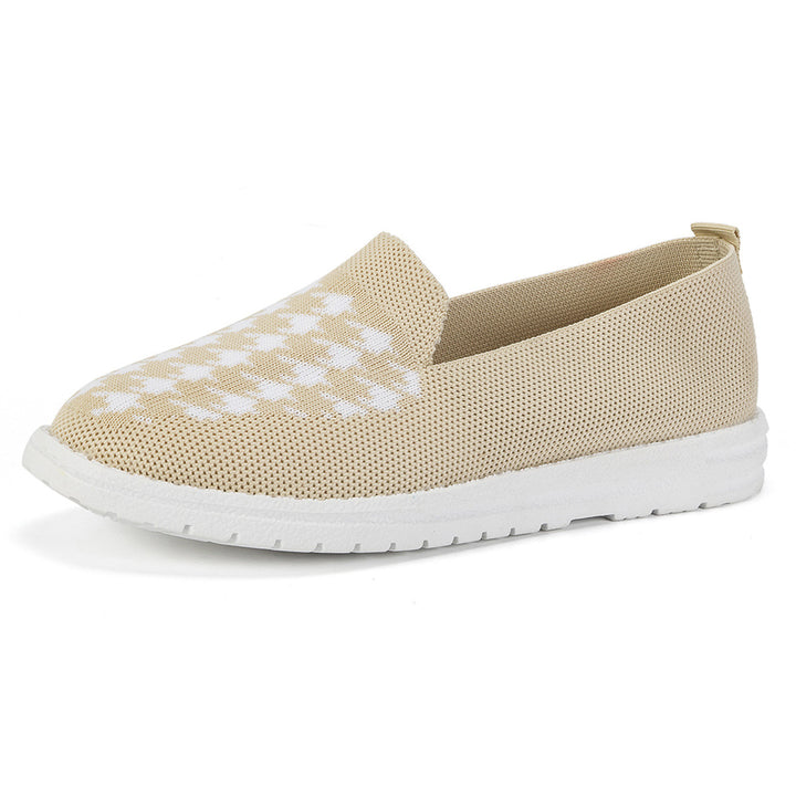 Comfortable slip-on sneakers for women with a modern houndstooth pattern Lune London