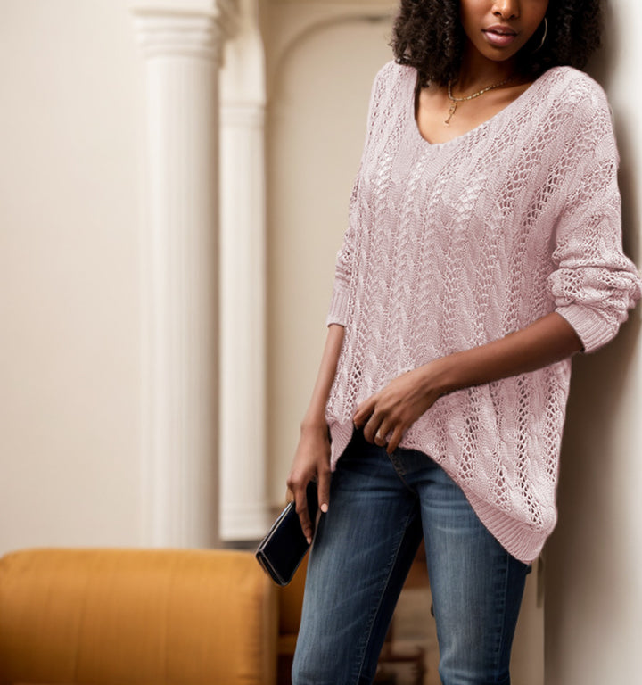 Women's knitted sweater with a diamond pattern and oversized fit Lune London