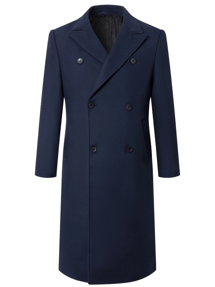 Double-breasted coat for men with elegant cut and practical pockets Lune London