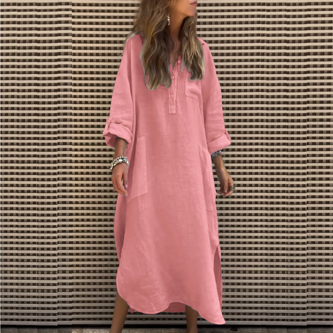 Casual shirt dress for women with button closure and practical pockets Lune London