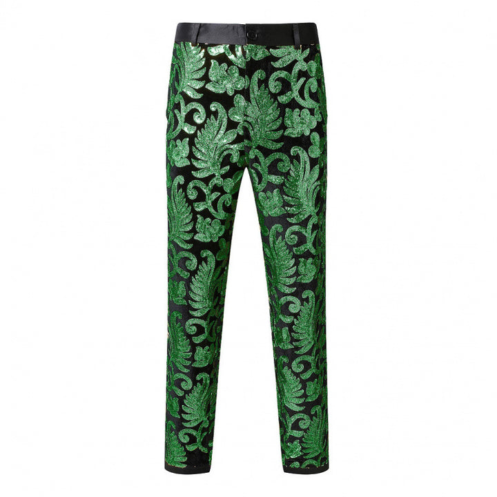 Elegant sequin pants for men with floral design Lune London