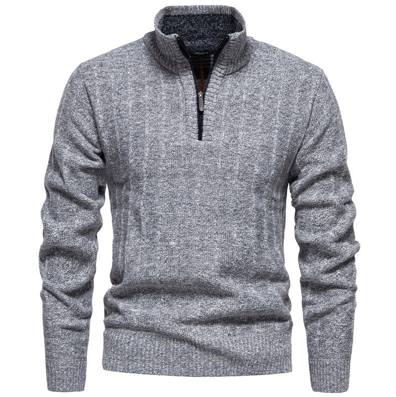 Men's sweater with high collar and zipper Lune London