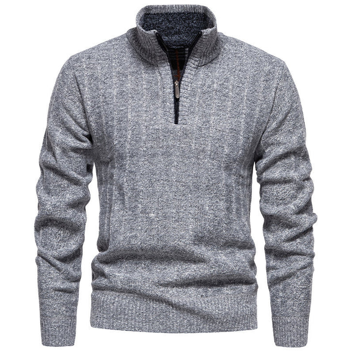 Men's sweater with high collar and zipper Lune London