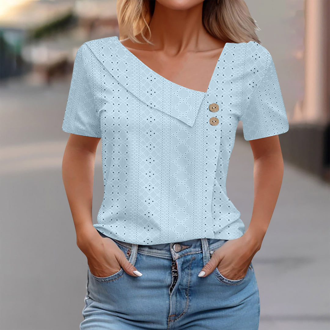 Button top with eyelet pattern for women Lune London