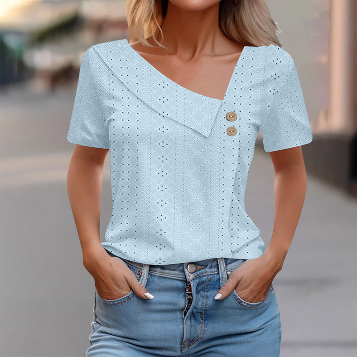 Button top with eyelet pattern for women Lune London