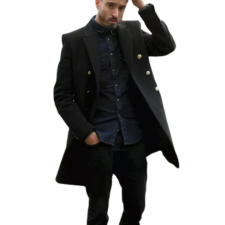 Stylish double fabric coat for men with golden buttons Lune London