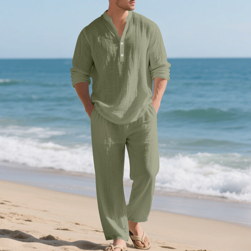 Men's leisure set with long sleeve shirt and comfortable joggers Lune London
