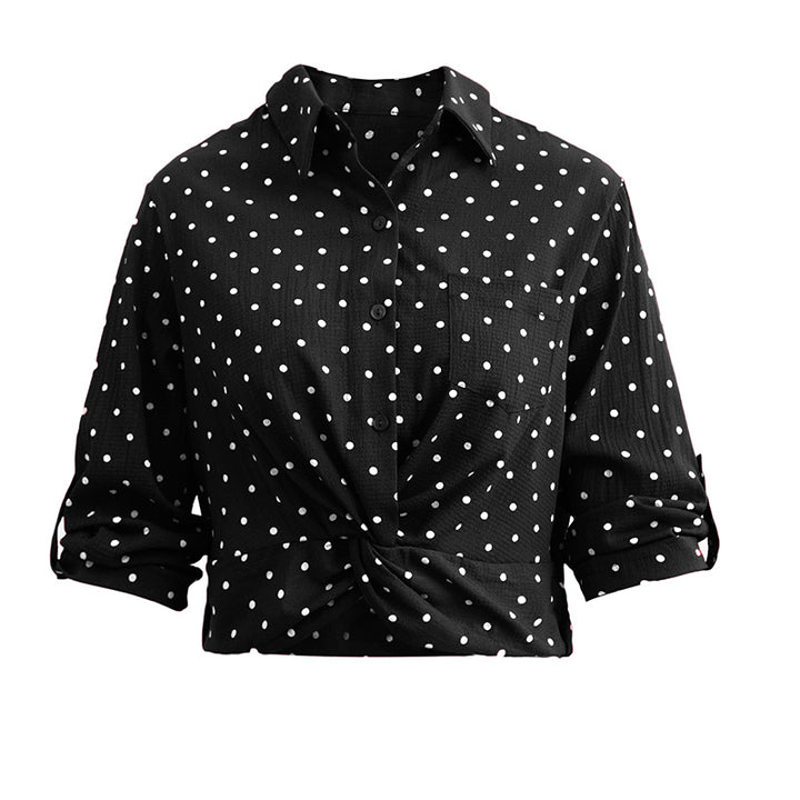 Short sleeve blouse for women with polka dot pattern Lune London
