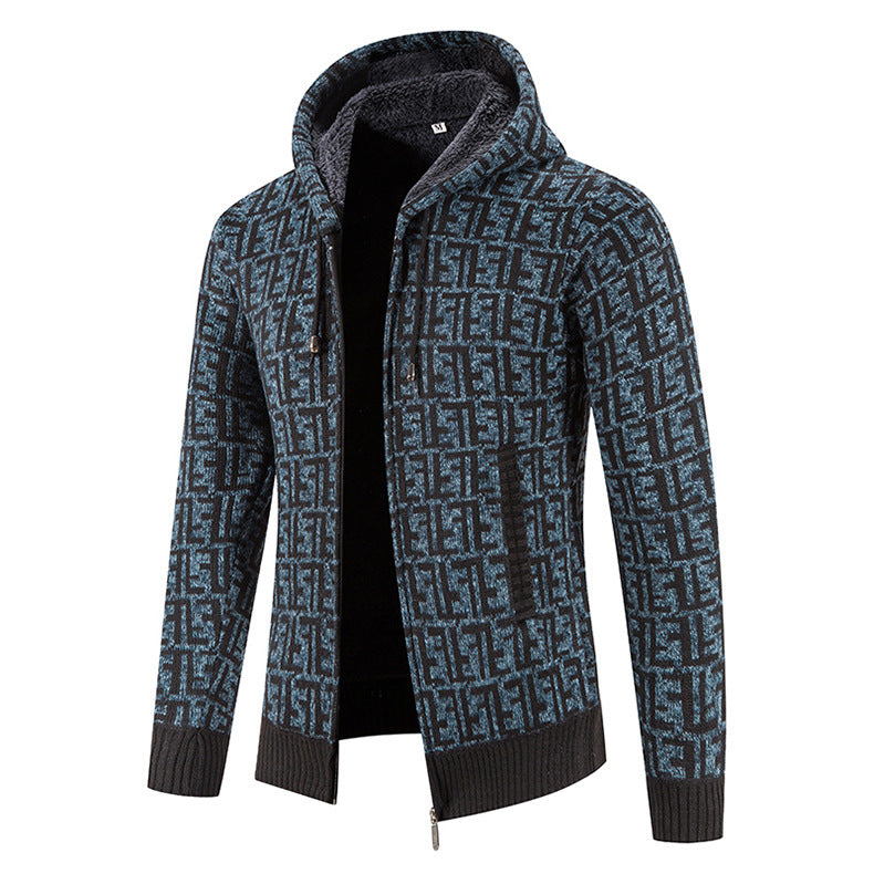 Modern knitted jacket for men with high collar Lune London