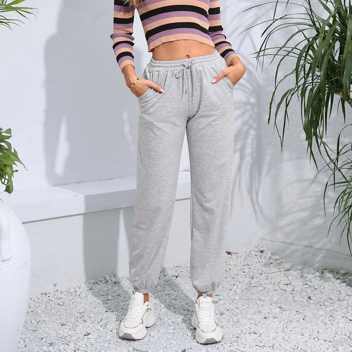 Women Comfortable Leisure Pants with Elastic Waistband Chic & Stil