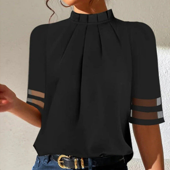 Ladies Elegant Blouse with Transparent Sleeves Lune London