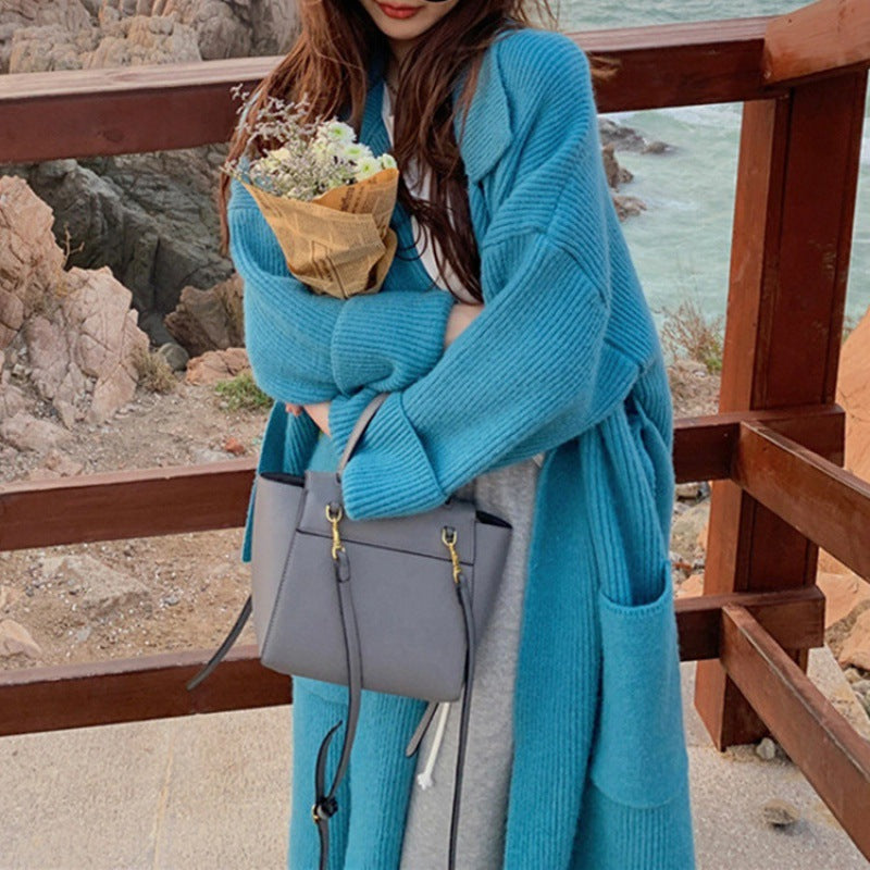 Cardigan long stylish pour dames avec poches généreuses et coupe décontractée Chic & Stil