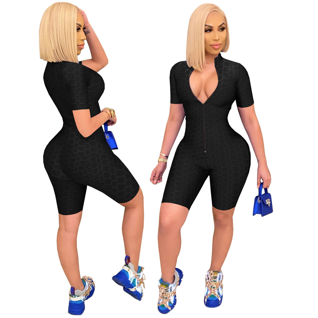 Women's sports jumpsuit with zipper and fitted cut Lune London