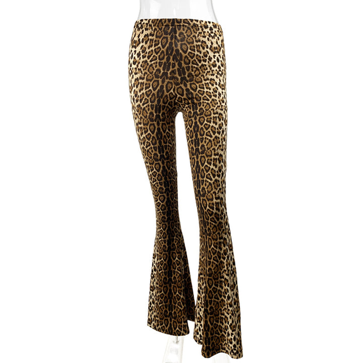 Women's Flared Leggings in animalistic tiger knit washing Lune London