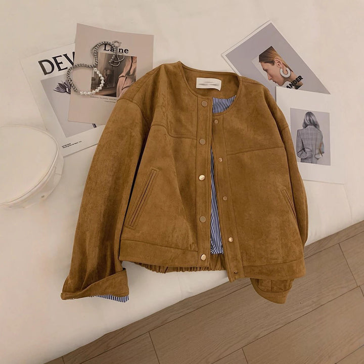 Veste en daim pour femmes avec taille élastique Chic & Stil