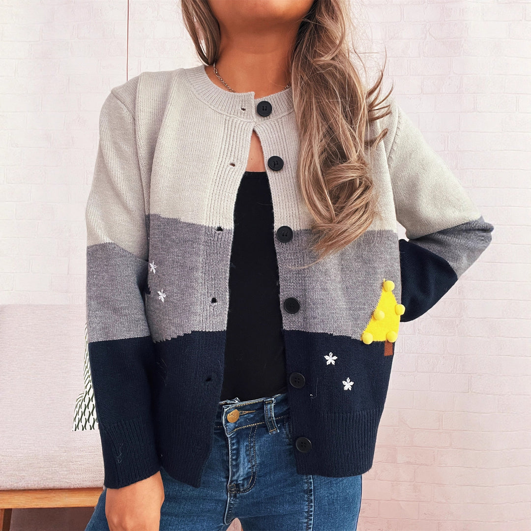 Dames cardigan ludique avec des applications créatives Chic & Stil