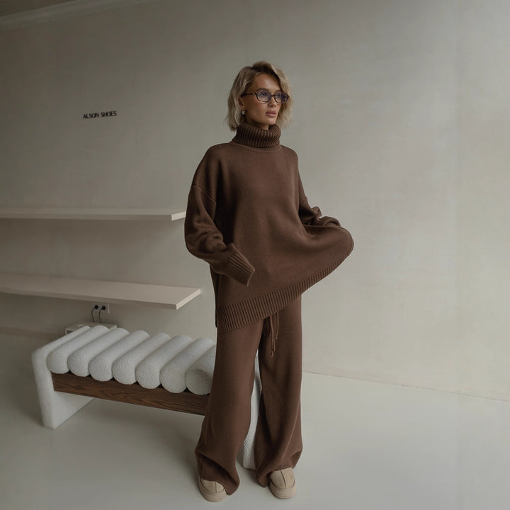 Oversized comfortable sweater for women with high collar Lune London