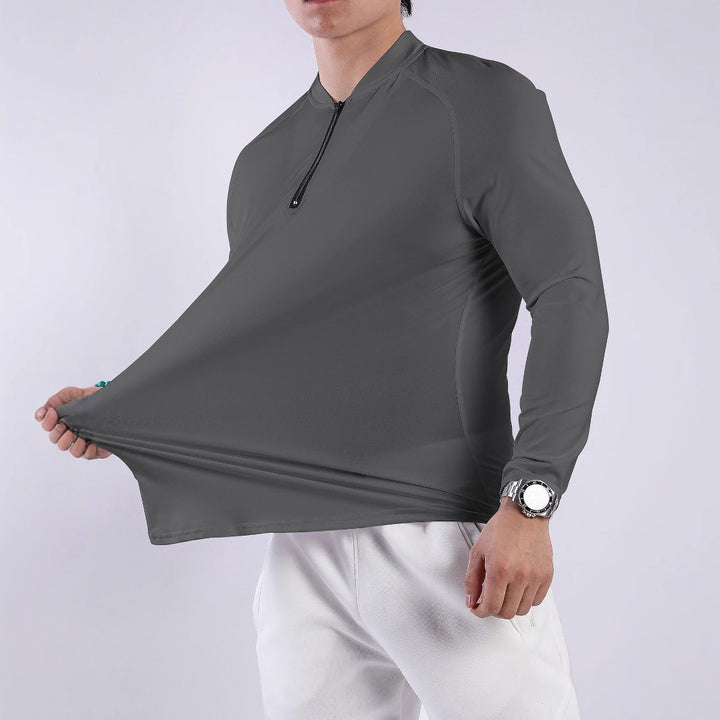 Men's Long Sleeve Sports Top with Half-Zip and Breathable Material Lune London