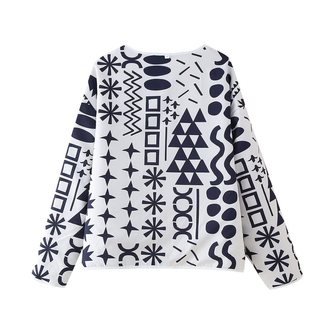 Women's sports jacket with a modern geometric pattern and lightweight material Lune London