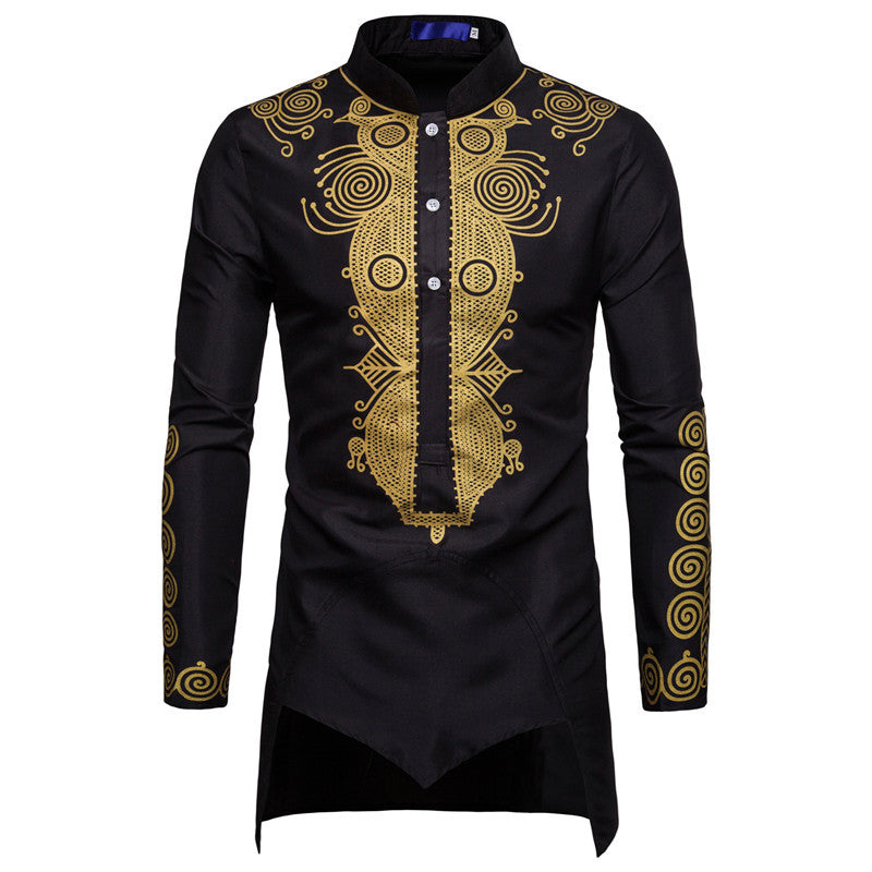Elegant long sleeve shirt for men with an innovative ethnic design Lune London