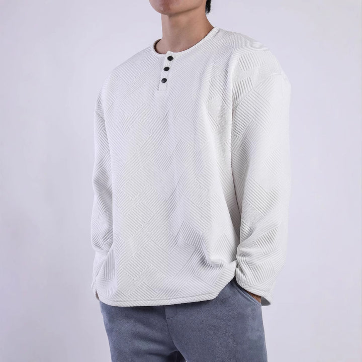Long sleeve shirt for men with button-down collar and structured pattern Lune London