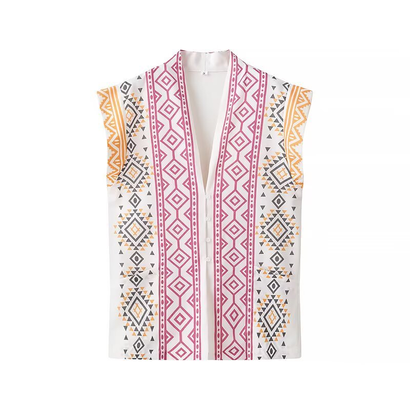 Exciting geometric pattern blouse top for women Lune London